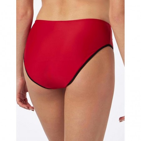 Culotte de maillot de bain menstruel rouge taille haute Tahiti, du 38 au 48