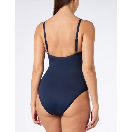 Maillot de bain menstruel femme 1 pièce bleu marine rayé