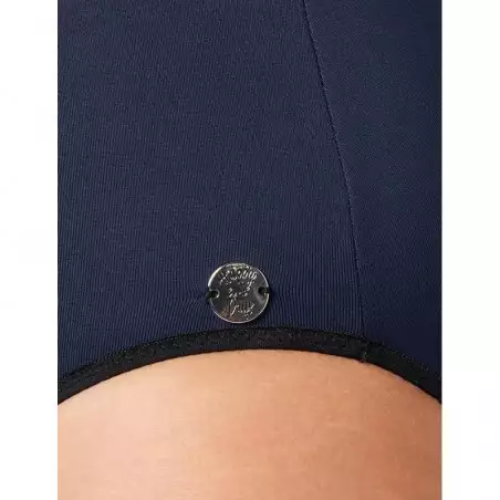 Maillot de bain menstruel 1 pièce marine liseré blanc Dubaï du 38 au 48
