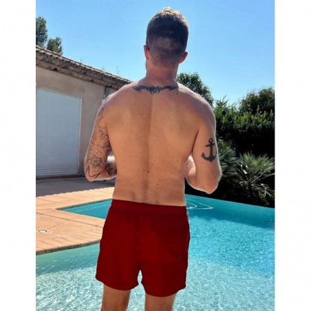 Boardshort uni rouge taille S à XL