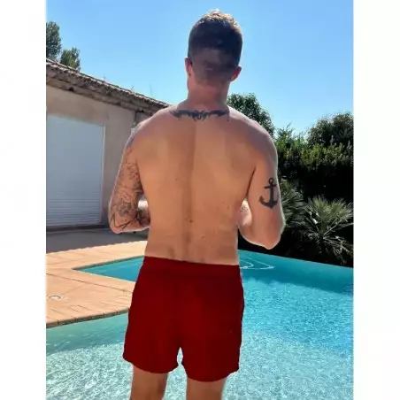 Boardshort uni rouge taille S à XL