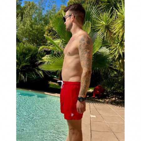 Boardshort uni rouge taille S à XL
