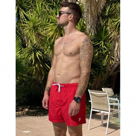 Boardshort uni rouge taille S à XL