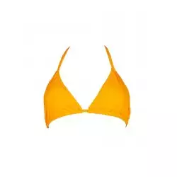 Haut de maillot de bain femme triangle, coques amovibles uni jaune