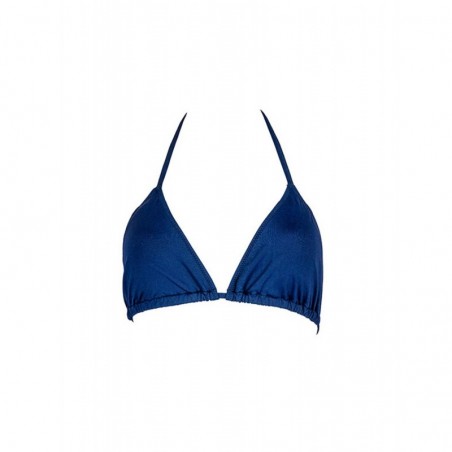Haut de maillot de bain femme triangle, coques amovibles uni marine