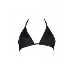 Haut de maillot de bain femme triangle, coques amovibles uni noir