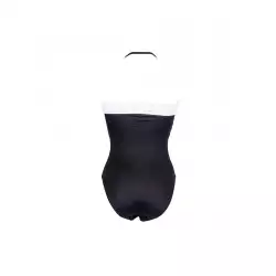 Maillot de bain 1 pièce femme bandeau noir et blanc
