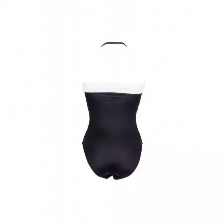 Maillot de bain 1 pièce femme bandeau noir et blanc