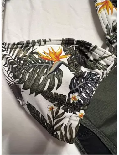 Maillot de bain menstruel ado 12-16 ans imprimé tropical – Anti-fuite | Happy Days