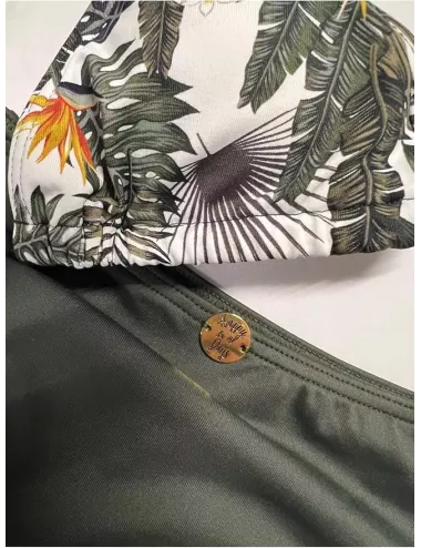 Maillot de bain menstruel ado 12-16 ans imprimé tropical – Anti-fuite | Happy Days