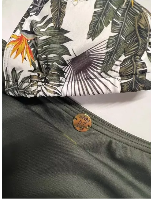 Maillot de bain menstruel ado 12-16 ans imprimé tropical – Anti-fuite | Happy Days