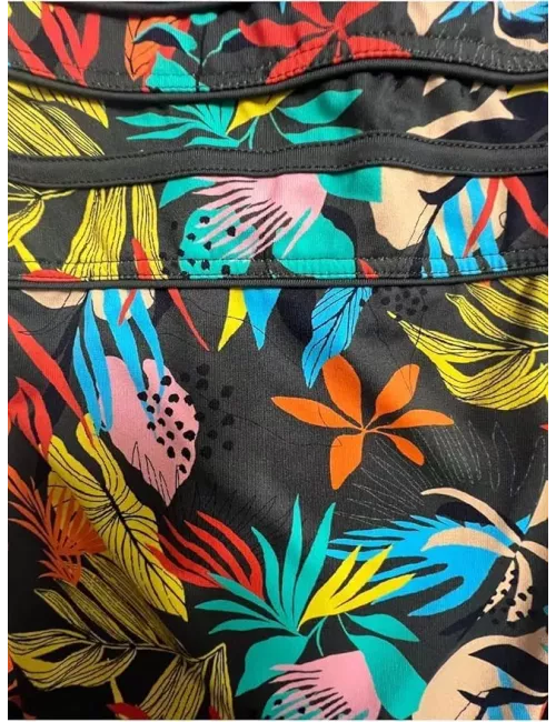 Maillot de bain menstruel ado 12-16 ans 1 pièce imprimé tropical – Anti-fuite | Happy Days