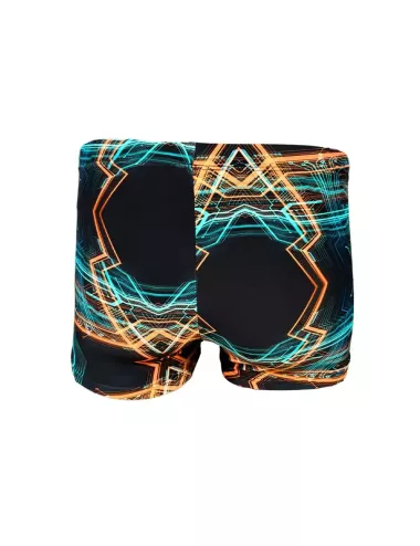 Boxer de bain homme imprimé circuits graphiques noir - Taille 1 à 6