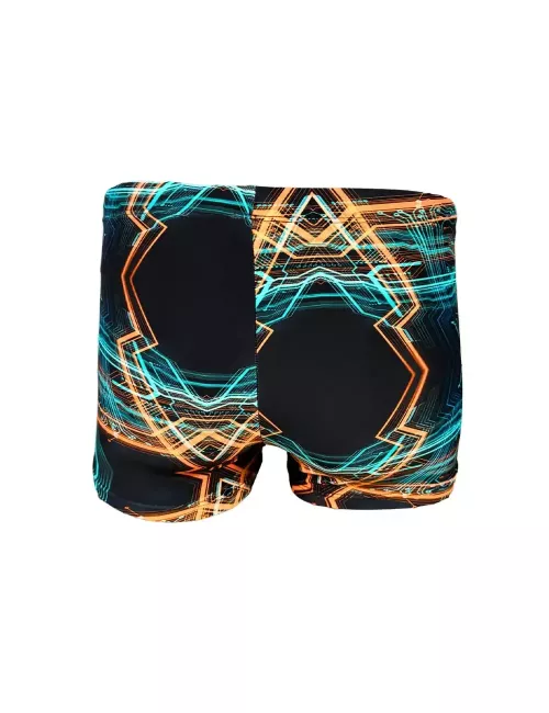 Boxer de bain homme imprimé circuits graphiques noir - Taille 1 à 6