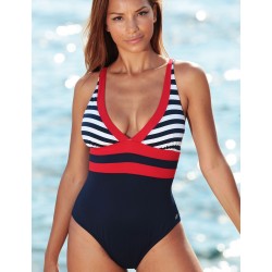 LIGNE V SublisSymi – Maillot de Bain Femme 1 pièce – Gainant