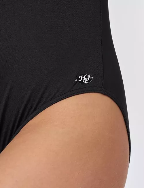Maillot de bain 1 pièce femme noir gainant décolleté V