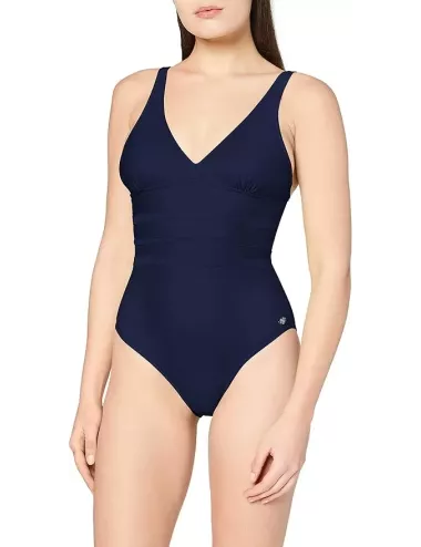 Maillot de bain 1 pièce Femme uni marine du 36 au 46