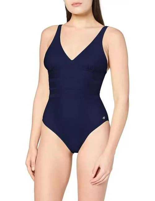 Maillot de bain 1 pièce Femme uni marine du 36 au 46