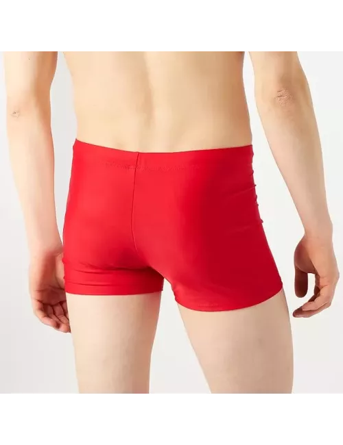 Boxer de bain uni Rouge permanent basic et sport de la taille 1 à 12