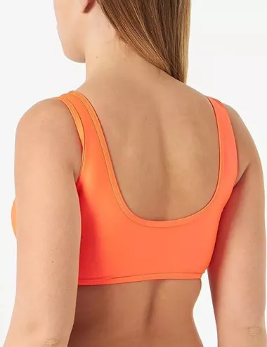 Haut de maillot de bain brassière uni orange fluo - du 36 au 46