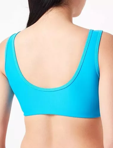 Haut de maillot de bain brassière turquoise uni 36-46