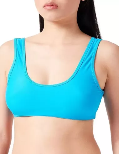 Haut de maillot de bain brassière turquoise uni 36-46