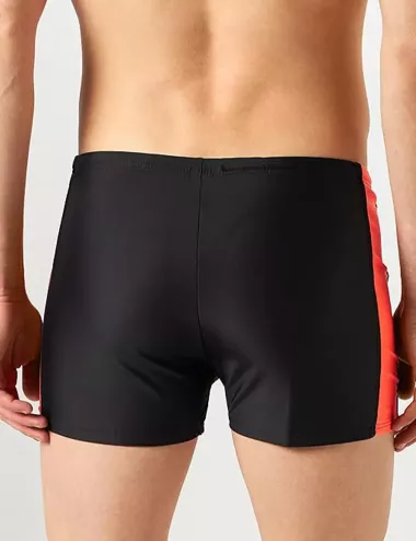 Boxer de bain homme uni noir gris orange tricolore - taille 1 à 12