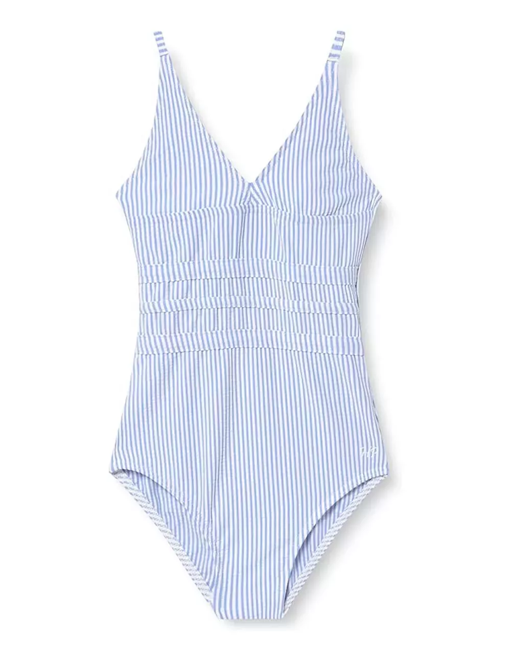 Maillot de bain 1 pièce fille à rayures bleues et blanches - du 6 au 16 ans