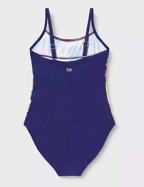 Maillot 1 pièce fille motif fleurs tropical et marine - du 6 au 16 ans