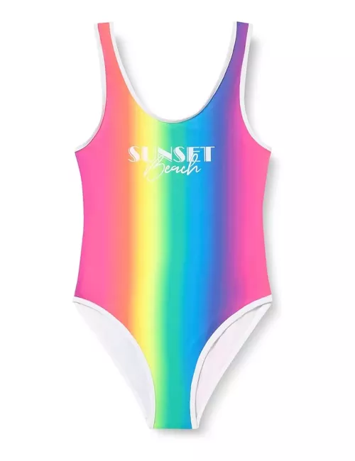 Maillot de bain fille 1 pièce arc en ciel - 6 à 16 ans