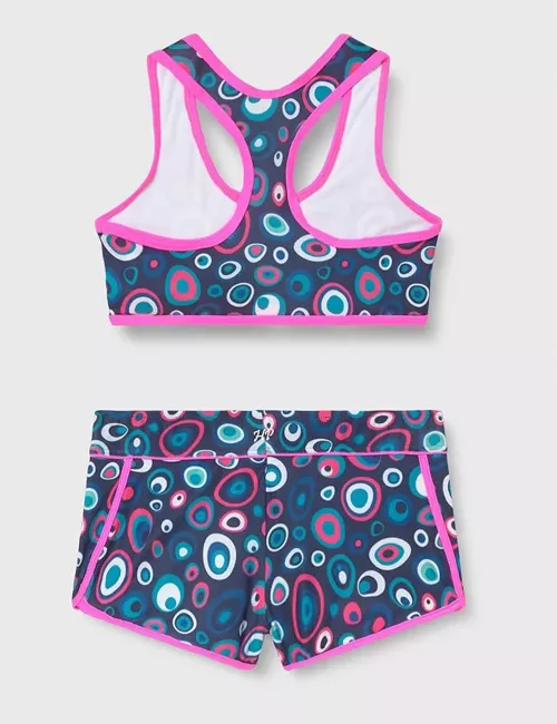 Maillot de bain 2 pièces fille brassière imprimé bulles - du 6 au 16 ans