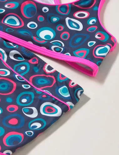 Maillot de bain 2 pièces fille brassière imprimé bulles - du 6 au 16 ans