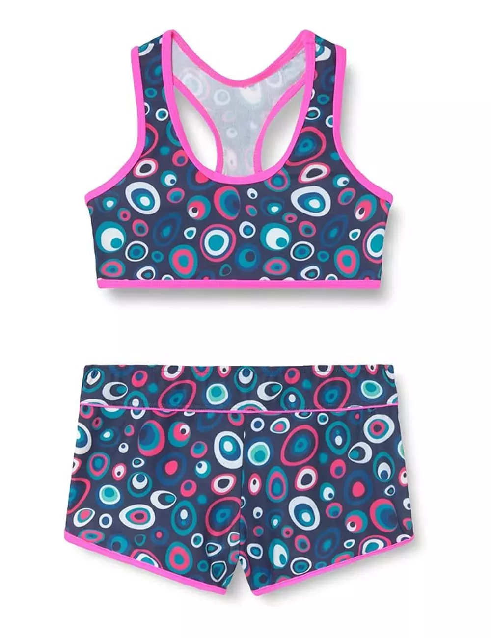 Maillot de bain 2 pièces fille brassière imprimé bulles - du 6 au 16 ans