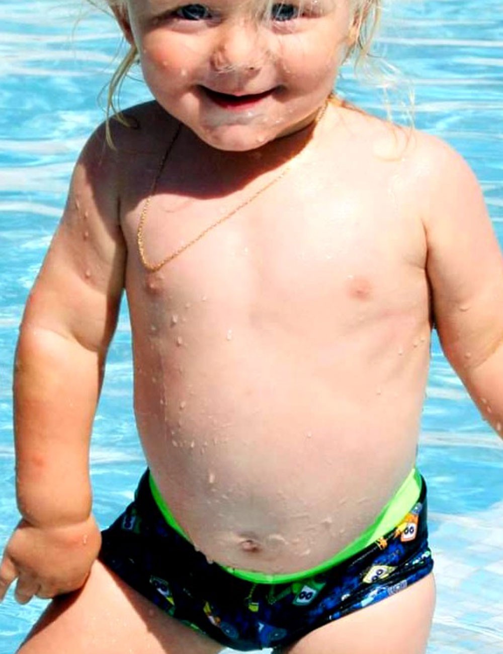 Boxer Maillot de bain garçon bébé imprimé bulldozer multicolore, 12 mois à  8 ans
