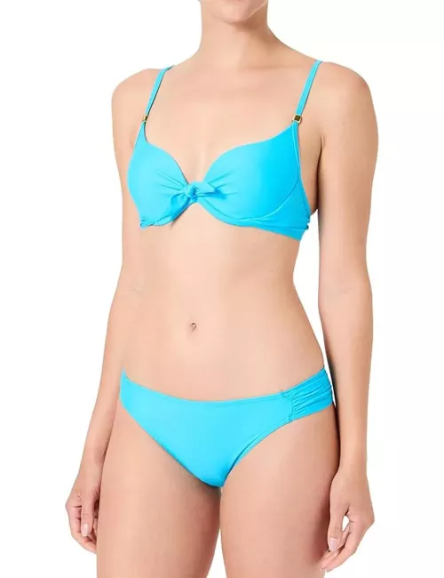 Bikini 2 pièces turquoise haut armatures et culotte échancrée - du 34 au 46