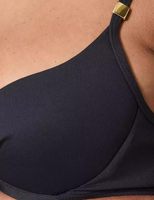 Bikini 2 pièces noir haut armatures et culotte échancrée - du 34 au 46