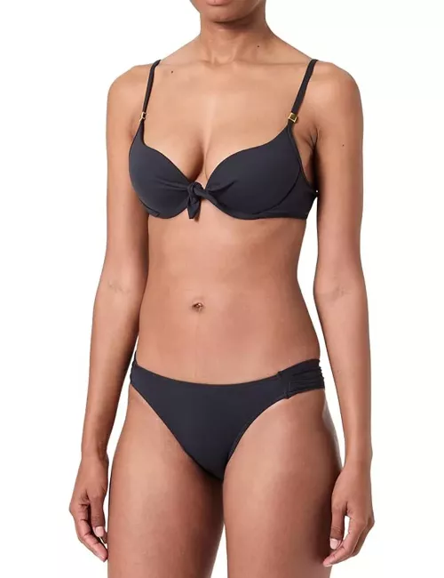 Bikini 2 pièces noir haut armatures et culotte échancrée - du 34 au 46