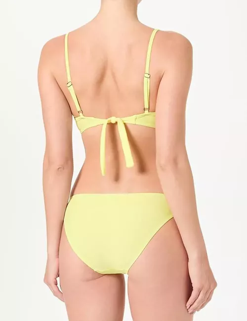 Bikini 2 pièces jaune pastel haut armatures et culotte classique - du 34 au 50