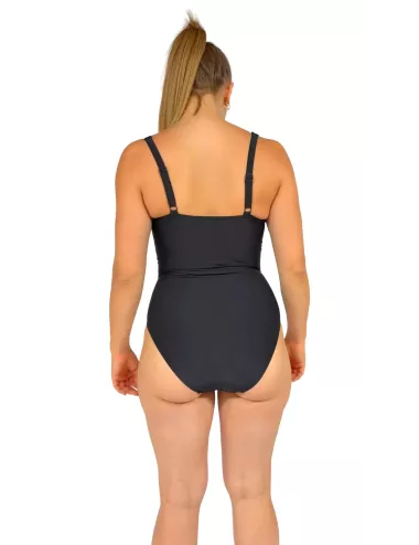 Maillot de bain 1 pièce femme noir gainant bustier | Haute Pression