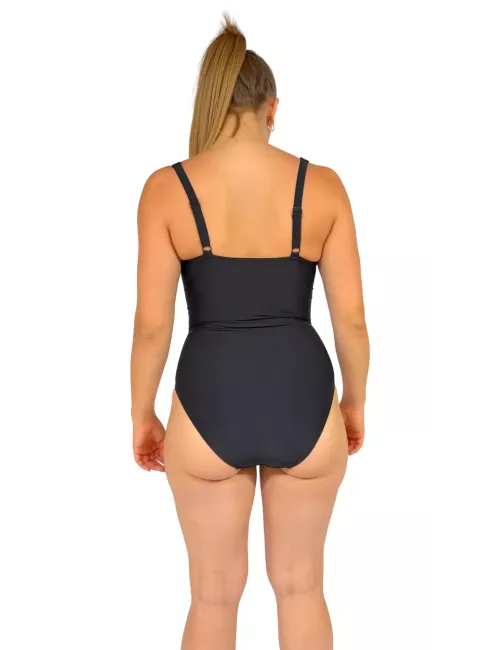 Maillot de bain 1 pièce femme noir gainant bustier
