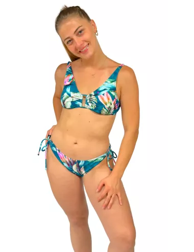 copie de Maillot de bain 2 pièces femme imprimé tropical triangle à nouer