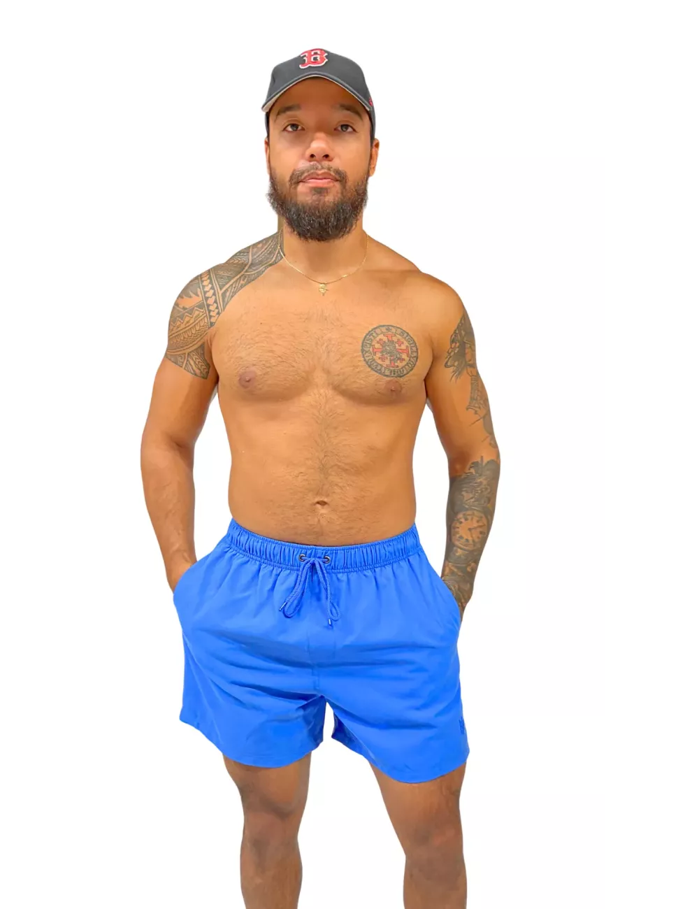 Maillot de bain homme bleu effet étoile de mer du S au XXL