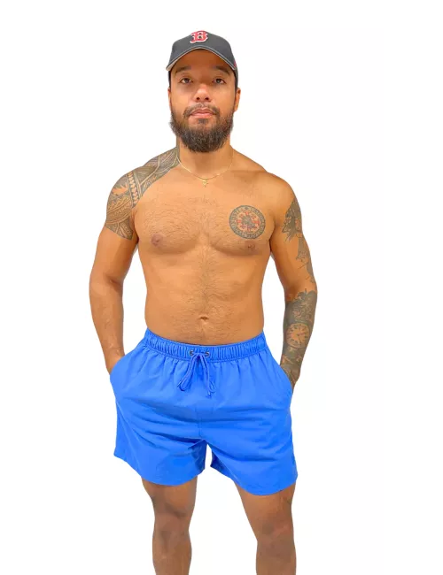 Maillot de bain homme bleu effet étoile de mer du S au XXL