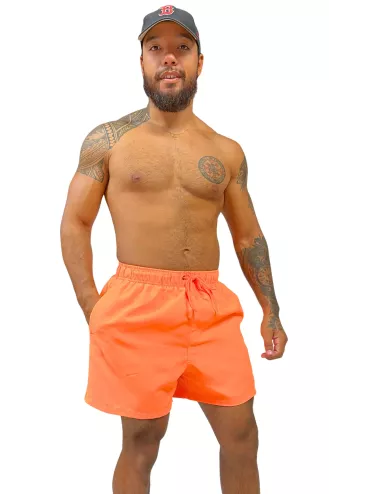 Maillot de bain homme orange effet étoile de mer du S au XXL