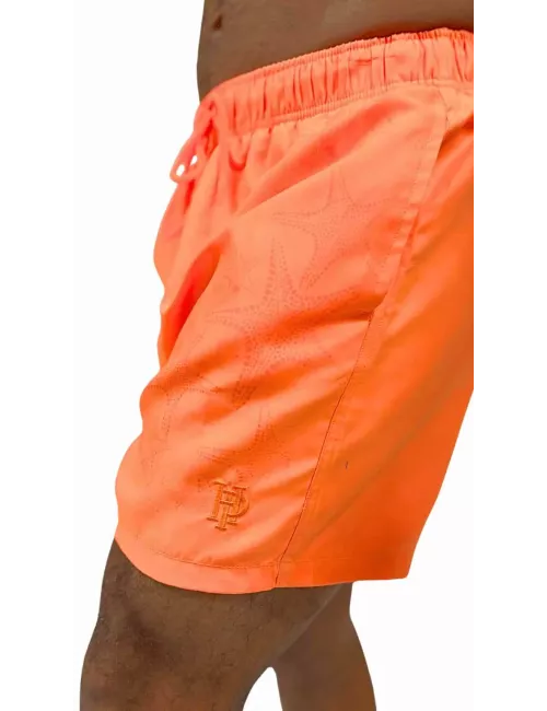 Maillot de bain homme orange effet étoile de mer du S au XXL