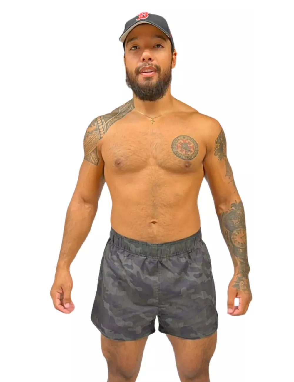 Short de bain homme camouflage gris coupe courte du S au XXL