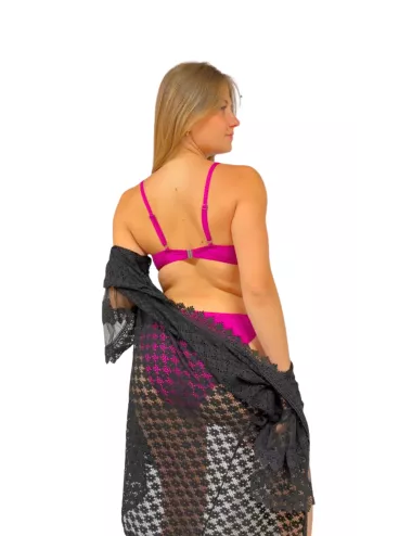 Maillot de Bain Femme 2 Pièces Fuchsia Anneau Métal