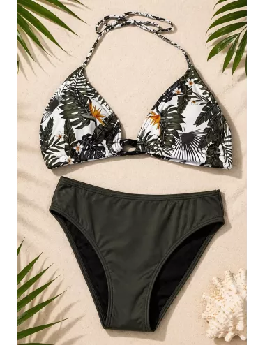 Maillot de bain menstruel ado 12-16 ans imprimé tropical – Anti-fuite | Happy Days