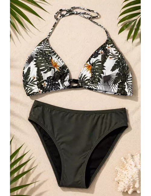 Maillot de bain menstruel ado 12-16 ans imprimé tropical – Anti-fuite | Happy Days