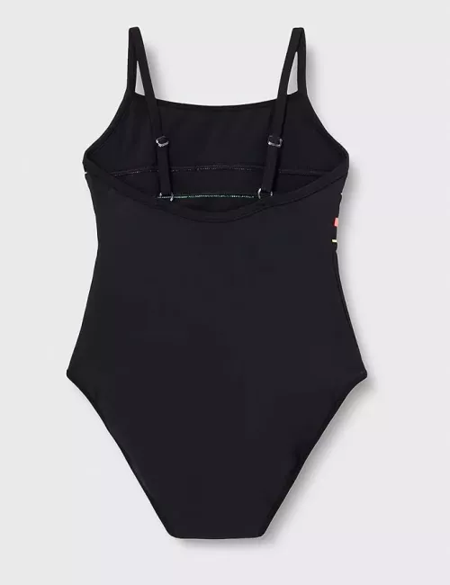 Maillot de bain menstruel ado 1 pièce noir multicolore – 12, 14 et 16 ans